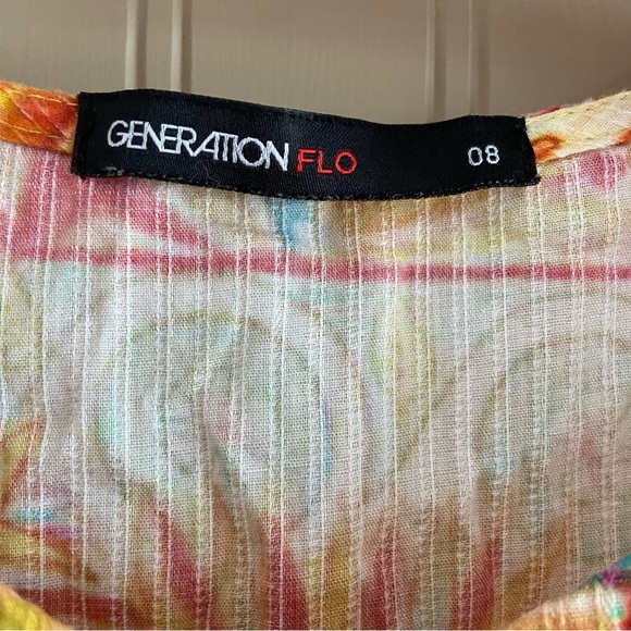 Generation Flo Gorgeous Colourful Cotton Boho Botton Down Hippie Tank Top Medium - Picture 7 of 10